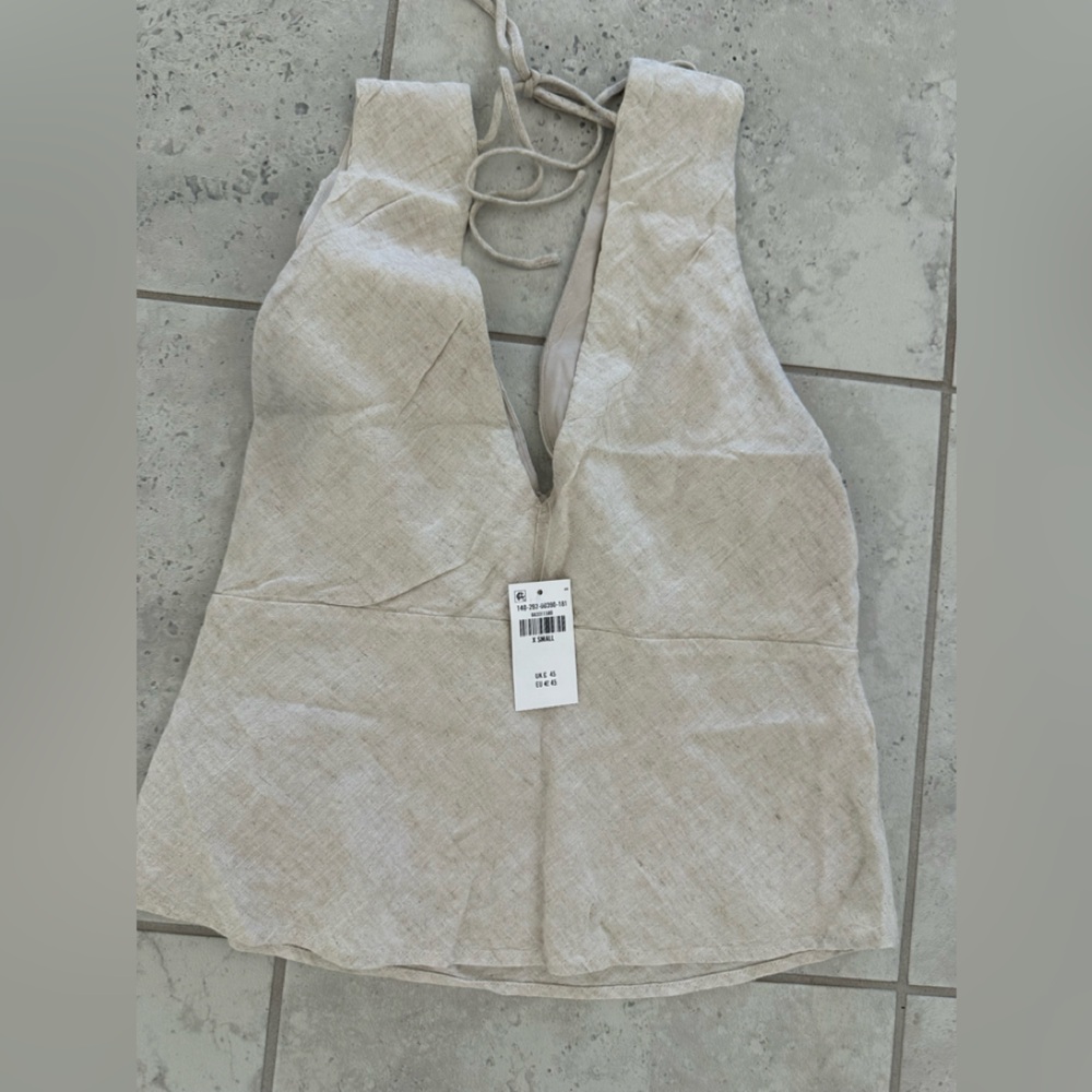 Abercrombie & Fitch Natural Linen Blouse